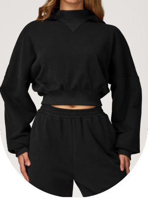 Sculpted Luxe Cropped Hoodie - Image 5