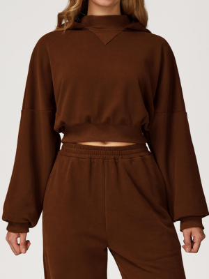 Sculpted Luxe Cropped Hoodie - Image 4