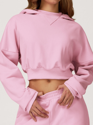 Sculpted Luxe Cropped Hoodie - Image 3